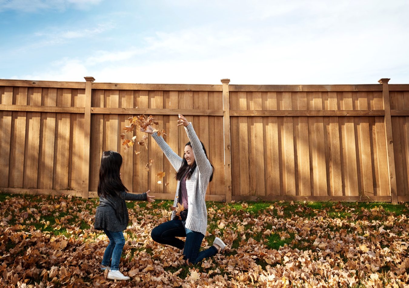 Leaf it to them to have fun.